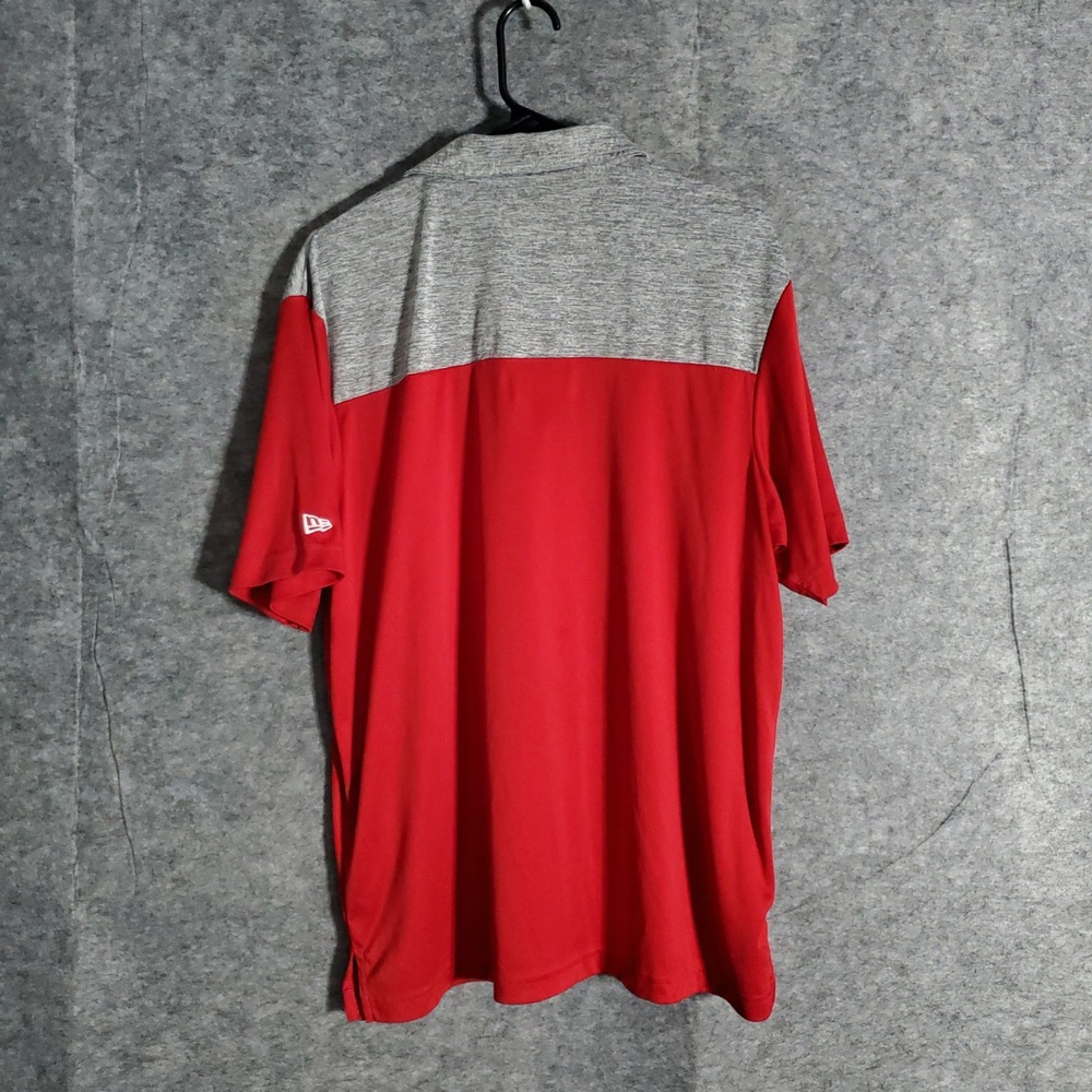 MIami Marlins Polo Shirt Mens New Era Red Grey MM Crown Logo Performances Size L - Picture 2 of 11